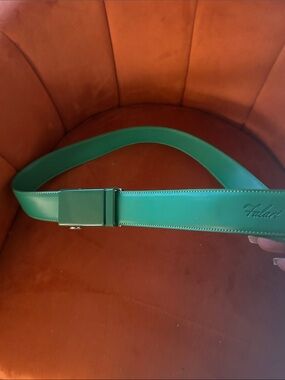 Green Leather Dress Belt with Matching Buckle